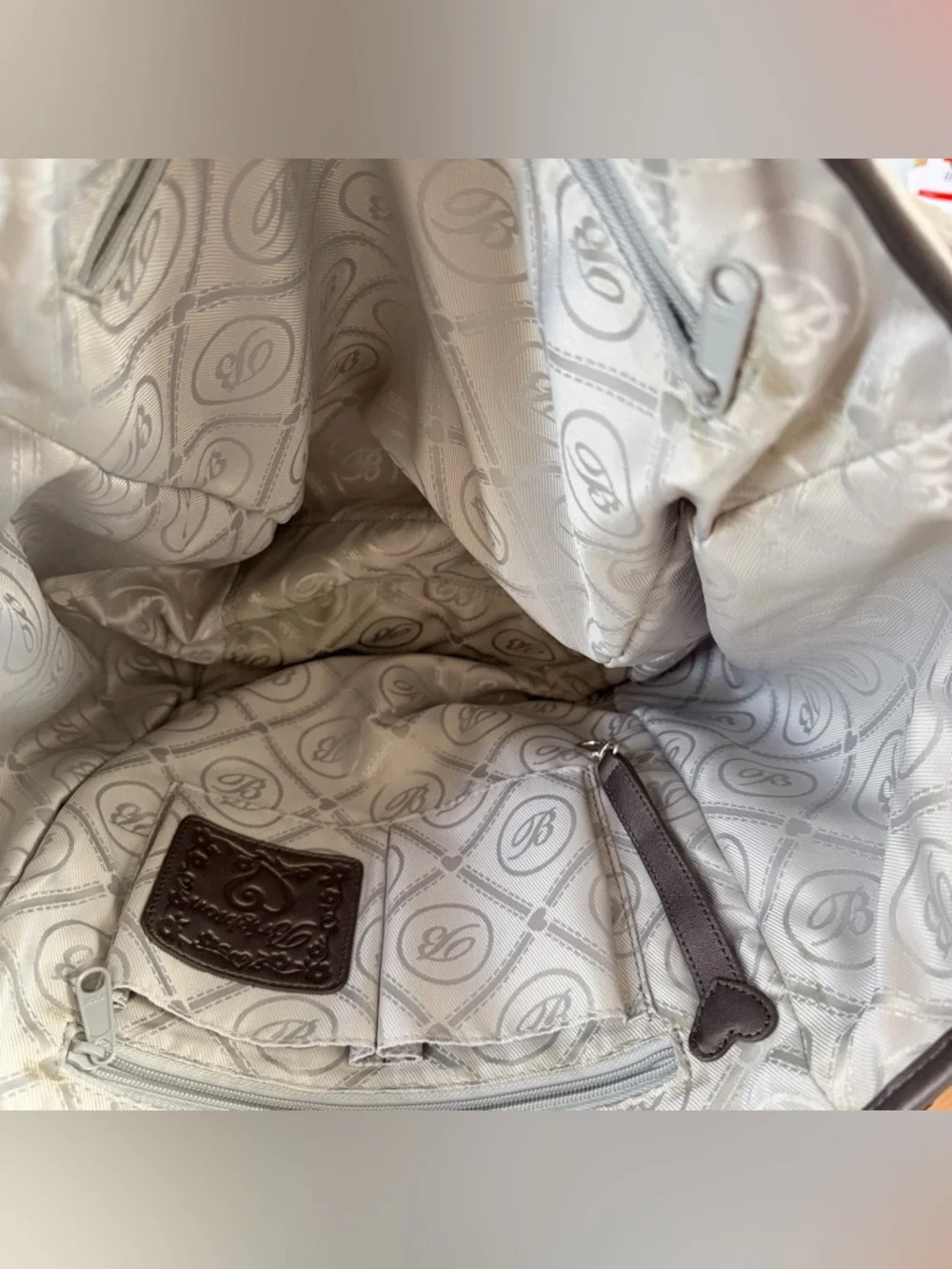 Brighton Aria Anju XLStraw Woven Leather‎ Carryall Pewter Gray Tote Shoulder Bag